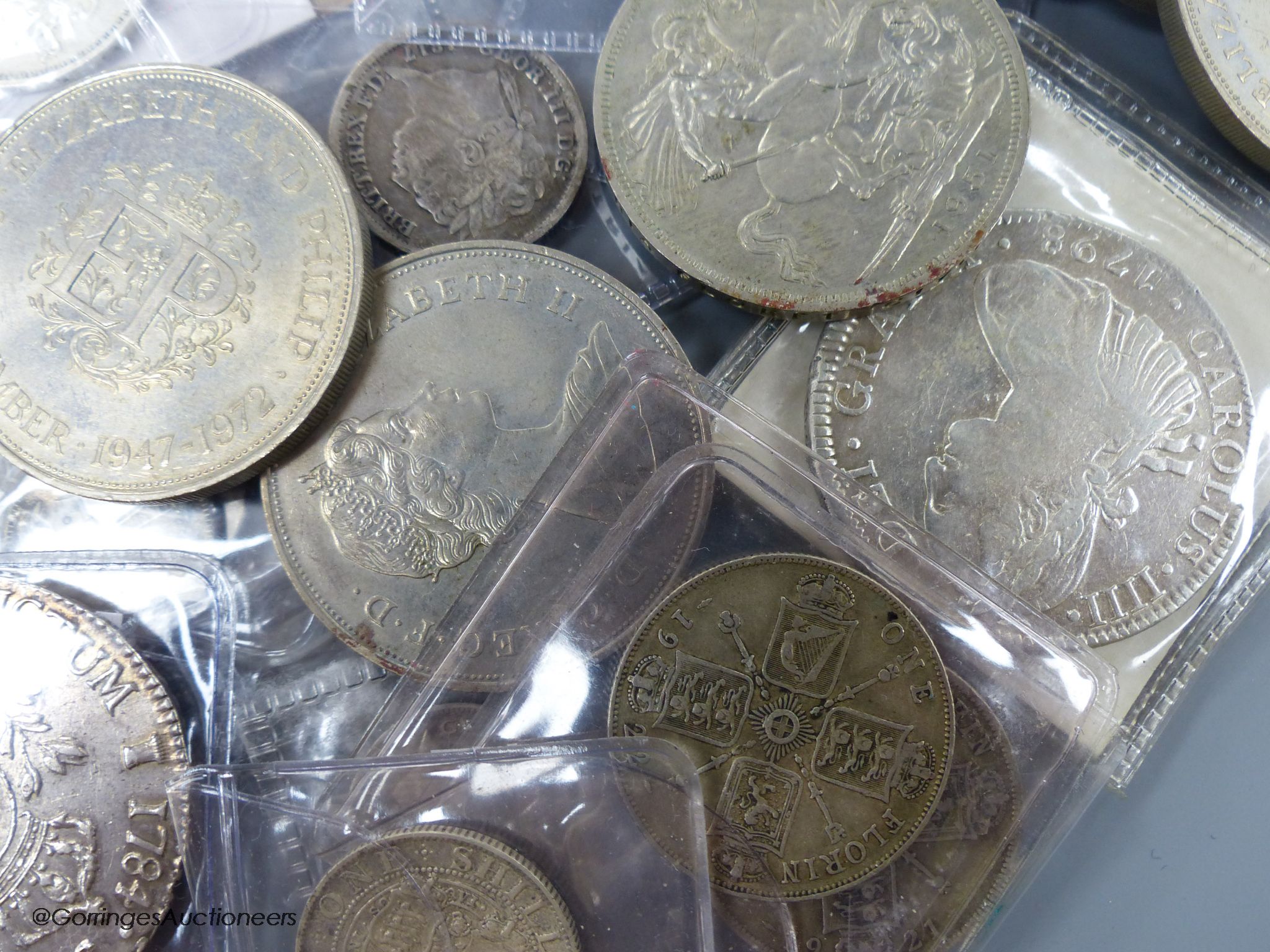 A group of assorted coins and medals